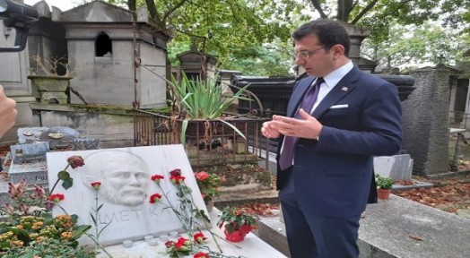 İmamoğlu, Ahmet Kaya ve Yılmaz Güney'in mezarlarını ziyaret etti