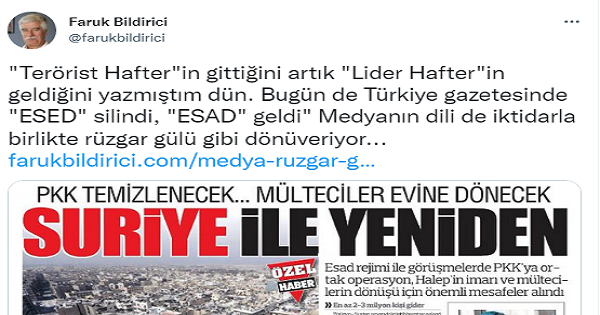 Türkiye gazetesinde dönüş: 'ESED' silindi, 'ESAD' geldi'
