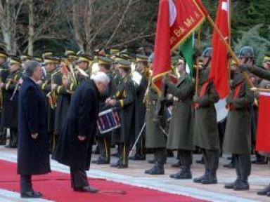 Filistin Devlet Başkanı Abbas Çankaya Köşkü'nde